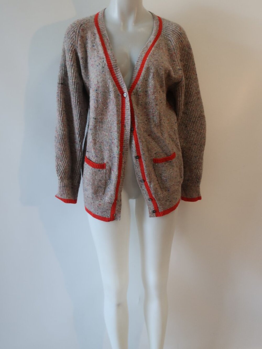 Womens KASH Wool & Cashmere Brown, Coral Cardigan Sweater 42 EUR/US 6
